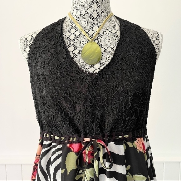 Lane Bryant Tropical Print Lace Halter Dress Size 14 - Picture 4 of 15